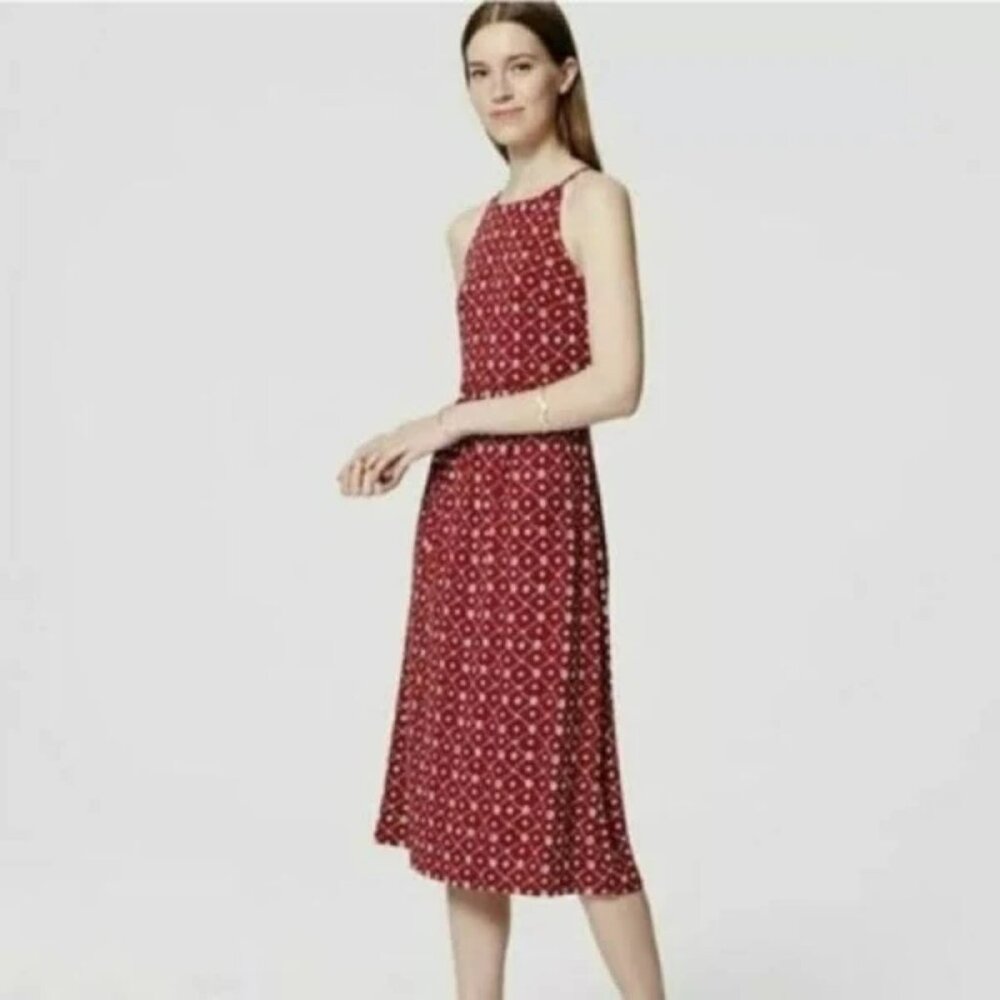 ***SOLD*** Ann Taylor LOFT Brick Red Midi All-occasion Dress, NWOT